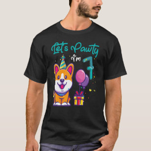 Camiseta Corgi Dog 7 Birthday Vamos Partido Ou
