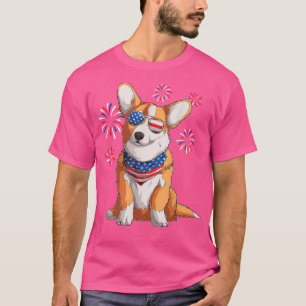 Camiseta Corgi Dog American Flag 4 De Julho Men Corgi