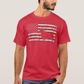 Camiseta Corgi Dog American Flag 4 de julho Men Corgi