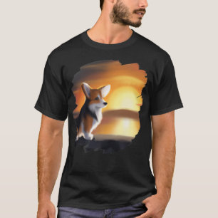 Camiseta Corgi Dog Art Sunset Vintage Retro Corgis Cães49