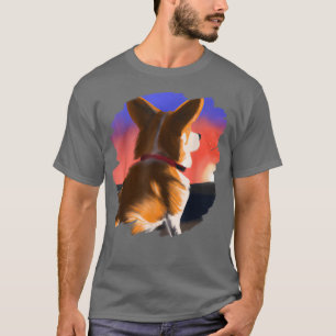 Camiseta Corgi Dog Art Sunset Vintage Retro Corgis Cães -31