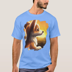 Camiseta Corgi Dog Art Sunset Vintage Retro Corgis Dogs- 31
