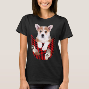 Camiseta Corgi Dog Big In Pocket Idea Pai Mãe