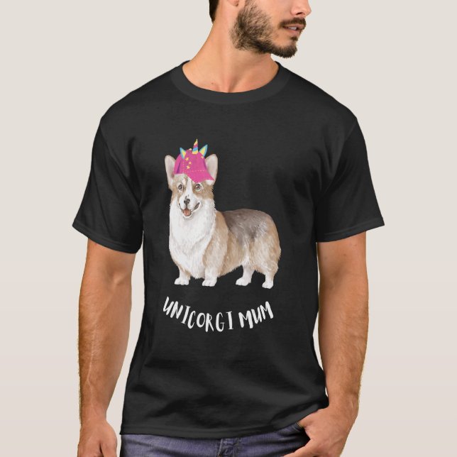 Camiseta Corgi Dog Corgicorn Mãe Unicorn (Frente)