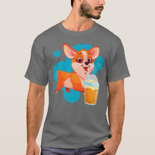 Camiseta Corgi Dog E Boba Tea Funny Kawaii Bubble Tea Lov
