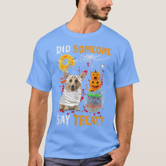 Camiseta Corgi Dog Halloween Alguém Disse Tratar