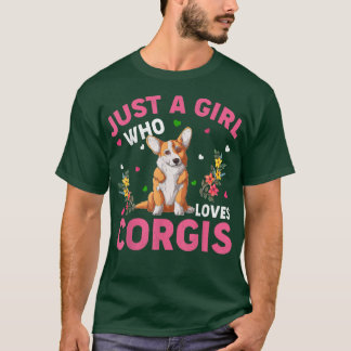 Camiseta Corgi Dog Lover Apenas Uma Menina Que Ama Corgis
