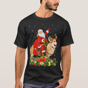 Camiseta Corgi Dog Lover Papais noeis Engraçados Andando no