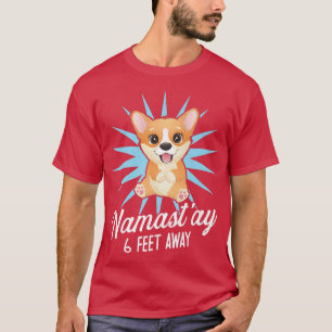 Camiseta Corgi Dog Lover Tshirt Namaste Cute Corgi Yoga Med