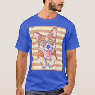 Camiseta Corgi Dog LoverRetro Vintage Sunset Corgi Dog Bree