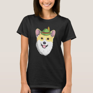 Camiseta Corgi Dog Oktoberfest alemão Bavarian Hat F