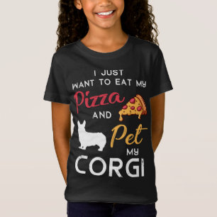 Camiseta Corgi Dog Pizza dono do Natal Birthday Gif