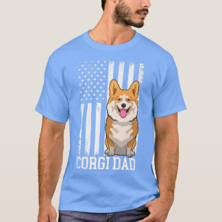 Camiseta Corgi Dog Roupa American Flag Corgi Lovers para M