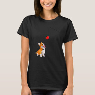 Camiseta Corgi Dog Toy em Dia de os namorados para ela ou p