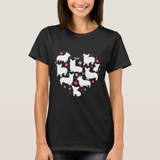 Camiseta Corgi Dog Valentines Day (Frente)