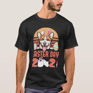 Camiseta Corgi Dog Veste Coelhinho Orelha Coelho Coelho Pá