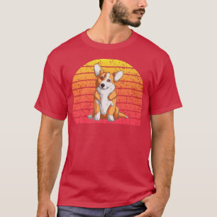 Camiseta Corgi Dog Vintage Retro Pet Lover 70s 80s Sunset D