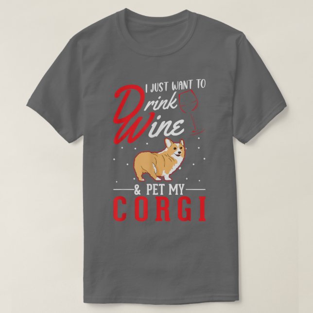 Camiseta Corgi E Vinho (Frente do Design)