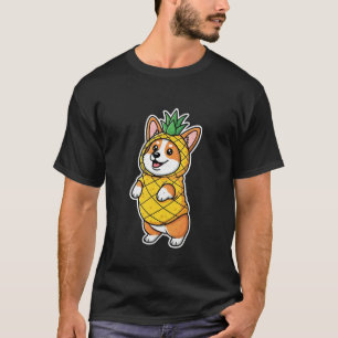 Camiseta Corgi em Fantasia de Abacaxi