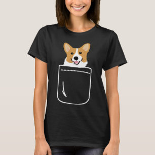Camiseta Corgi Em Pocket Engraçada Puppy Grande Sorriso Fel