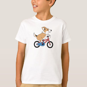 Camiseta Corgi em uma Bicicleta