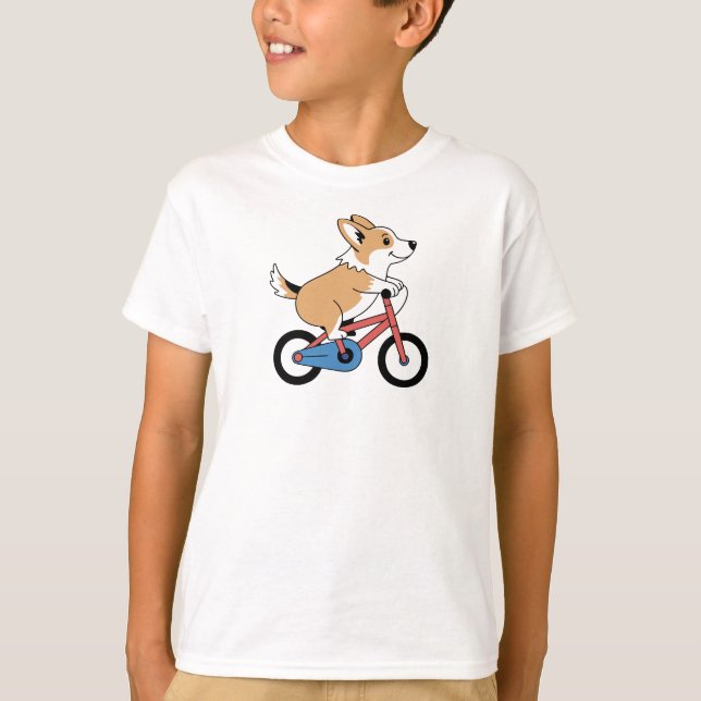 Camiseta Corgi em uma Bicicleta (Frente)
