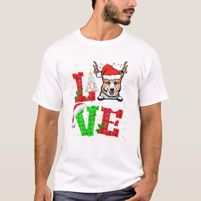 Camiseta Corgi Engraçado Árvore de Natal (Frente)