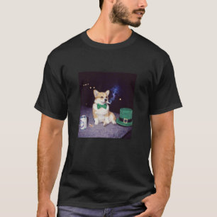 Camiseta Corgi Engraçado Fumando Cigarro Cerveja Geração Z