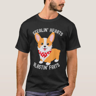 Camiseta Corgi Engraçado Partindo Corações Explodindo Peido
