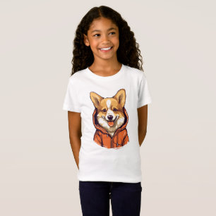 Camiseta Corgi Engraçado Vestindo Moletom