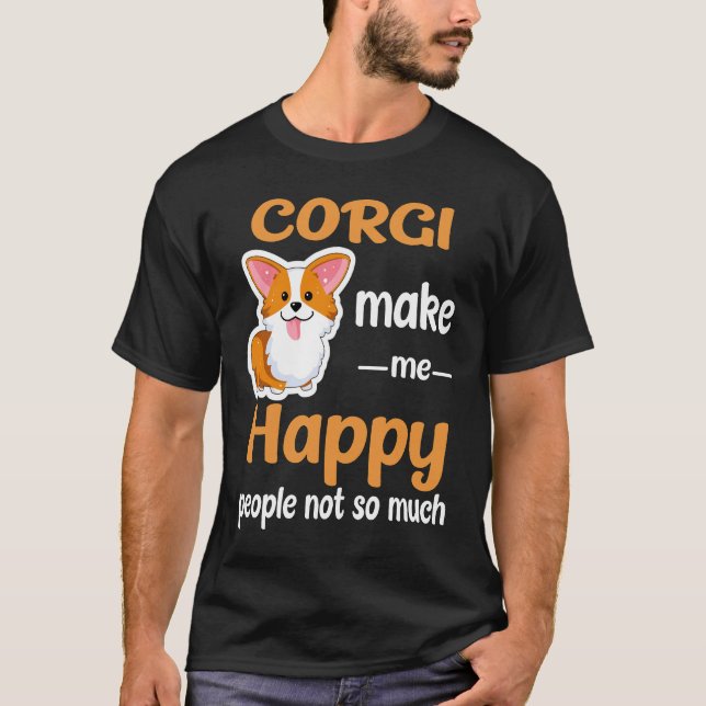 Camiseta Corgi Faça Me Feliz (207) (Frente)