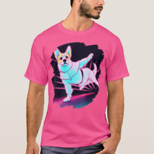Camiseta Corgi fazendo Karate Kick Black Belt Arts Do