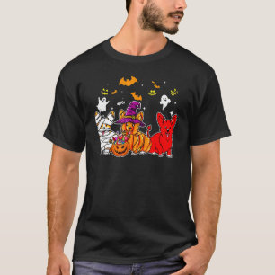Camiseta Corgi Feliz Halloween Fofa Múmia Bruxa Demônio Cor