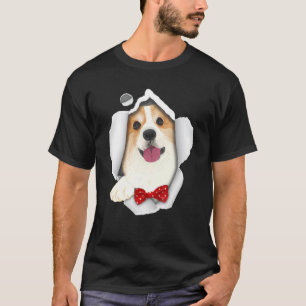 Camiseta Corgi Fofo Tecido Rasgado Corgi Corgi Mulheres Ho