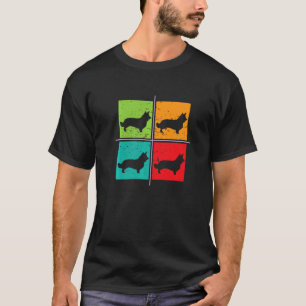 Camiseta Corgi Galês Cardigan em Estilo Retrô