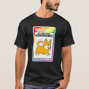 Camiseta Corgi Galês do Arco-íris LGBT Morde Homofóbicos