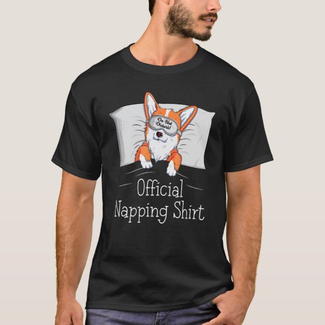 Camiseta Corgi Galês Dorminhoco Cachorro Cochilando (Frente)
