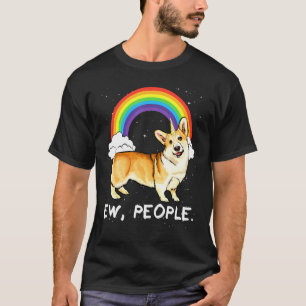 Camiseta Corgi Galês Pembroke Arco-íris Pessoas Unicórnio C