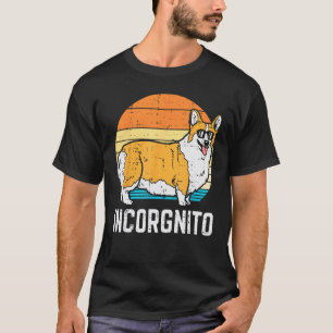 Camiseta Corgi Galês Pembroke Incógnito Amor por Cães Retro