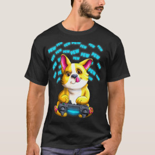 Camiseta Corgi Gamer Pew Galês Pewpewpew Vídeo Jogos