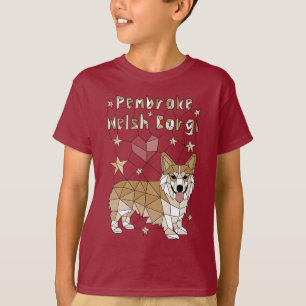 Camiseta Corgi geométrico de Galês do Pembroke