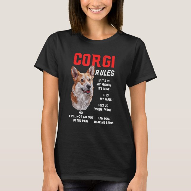 Camiseta Corgi governa Diversão Proprietário de Cachorro Pe (Frente)