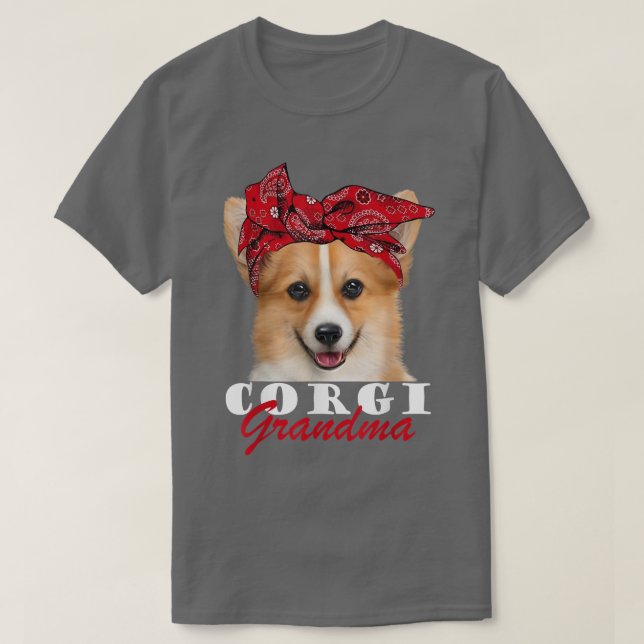 Camiseta Corgi Grandma Cute Corgi Dog Bandana  (Frente do Design)