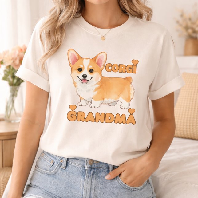 Camiseta Corgi Grandma Cute Dog Lover Design (Cute Corgi Grandma t-shirt for proud dog lovers.)