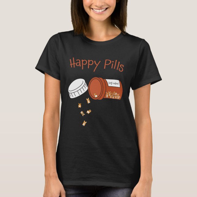 Camiseta Corgi Happy Pills (Frente)