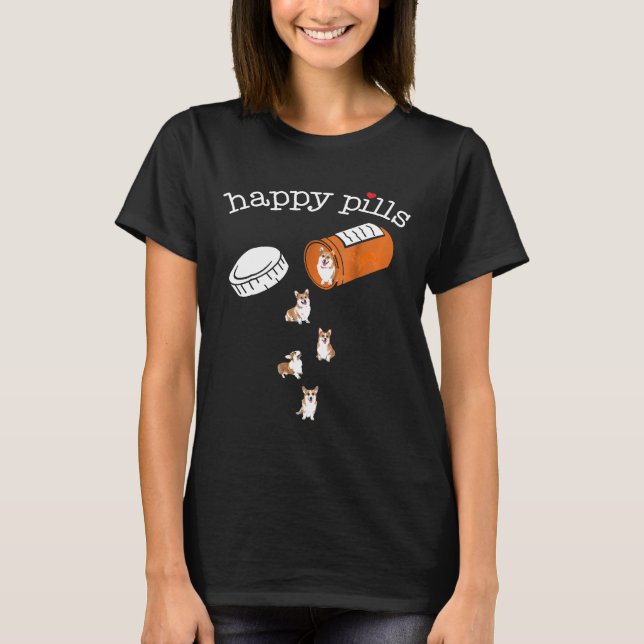Camiseta Corgi Happy Pills (Frente)