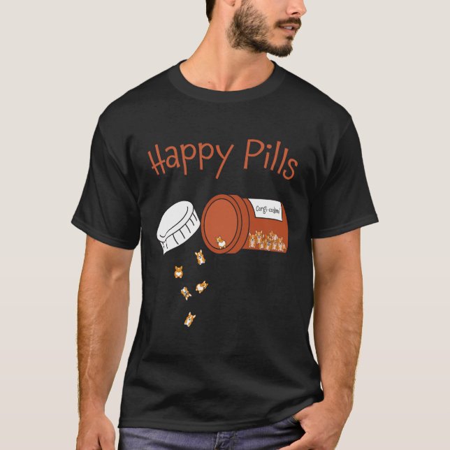 Camiseta Corgi Happy Pills (Frente)