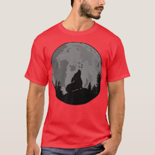 Camiseta Corgi Howling Moon Dog Engraçadas Mulheres Cachoro