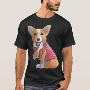 Camiseta Corgi I Love Mãe Tattoo Dog Engraçado Dia de as mã