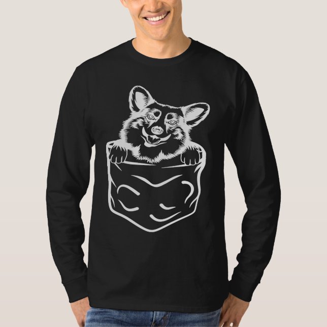 Camiseta Corgi In Pocket  Dog   Ladies Man Dog (Frente)